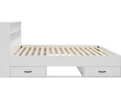 Andrea - lit avec rangements - 180x200 cm - sommier inclus - bois - Best Mobilier