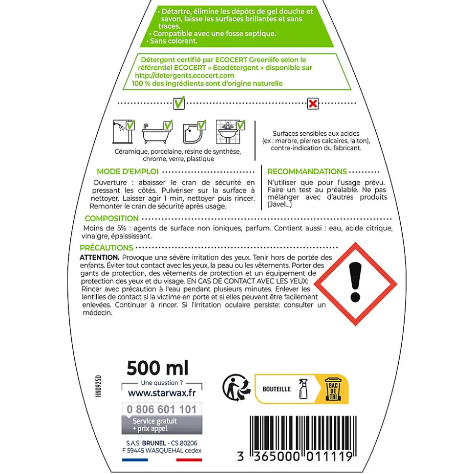 Anti-calcaire express SoluVert Starwax 0,5L