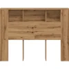 Armoire à tête de lit Chêne artisanal 140 x 18,5 x 102,5 cm Bois d'ingénierie vidaXL