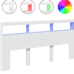 Armoire tête de lit avec LED blanc 200x17x102 cm vidaXL