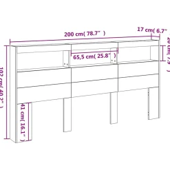 Armoire tête de lit avec LED blanc 200x17x102 cm vidaXL