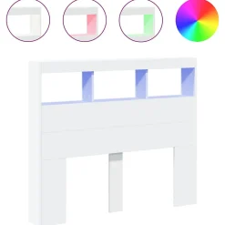 Armoire tête de lit avec LED blanc 120x17x102 cm vidaXL