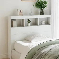 Armoire tête de lit avec LED blanc 120x17x102 cm vidaXL