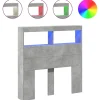 Armoire tête de lit avec LED gris béton 100x17x102 cm vidaXL