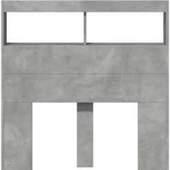 Armoire tête de lit avec LED gris béton 100x17x102 cm vidaXL