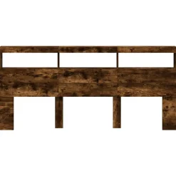 Armoire tête de lit avec LED chêne fumé 220x17x102 cm vidaXL