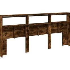 Armoire tête de lit avec LED chêne fumé 220x17x102 cm vidaXL