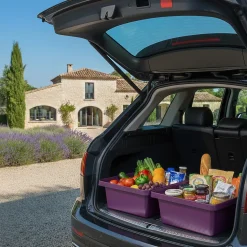 Bac de rangement empilable 30l - VIOLET - 17cm