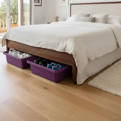 Bac de rangement empilable 30l - VIOLET - 17cm