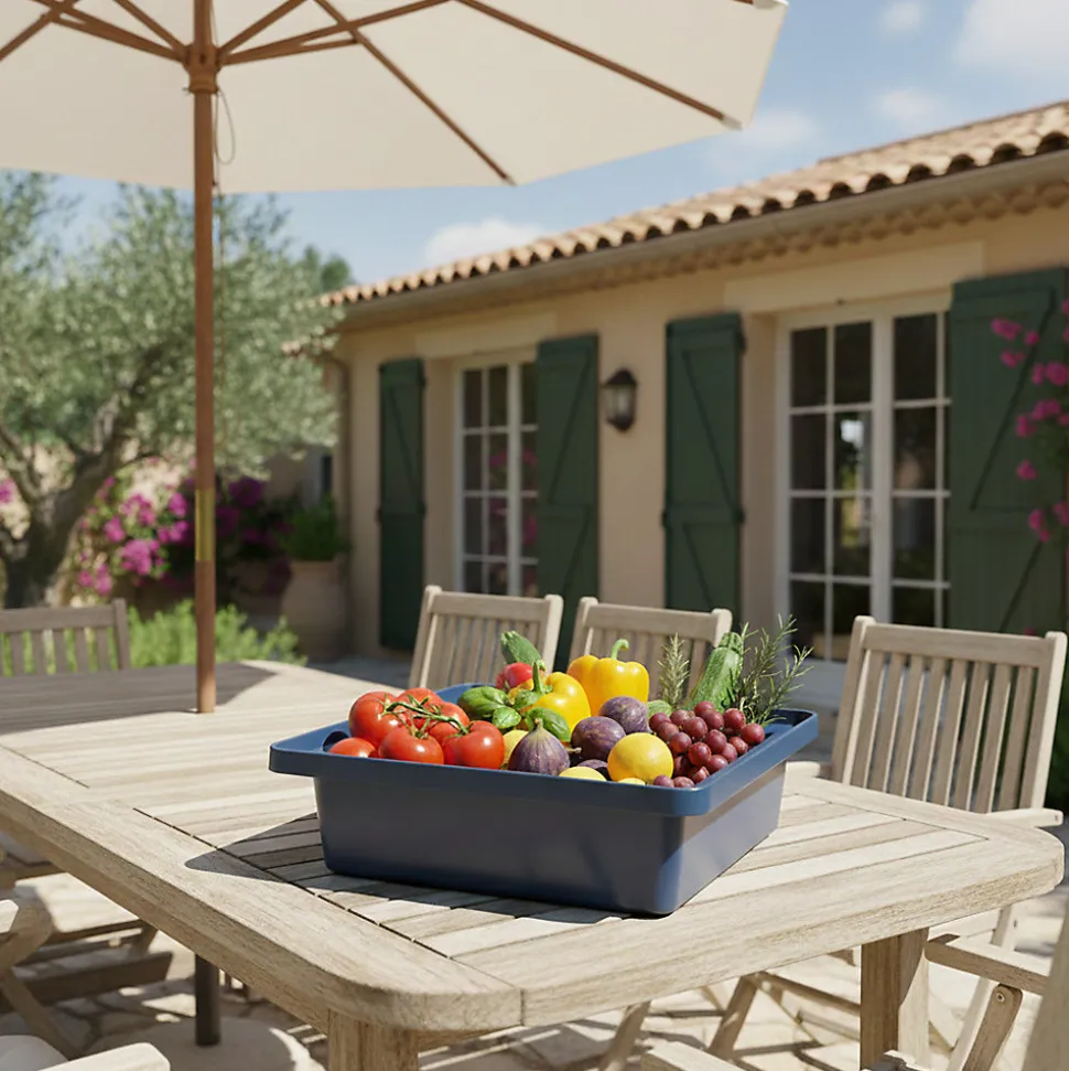 Bac de rangement empilable 30l - BLEU - 17cm