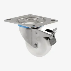 Bac grand volume 500 L - 2 roues fixes, 2 pivotantes avec freins - blanc