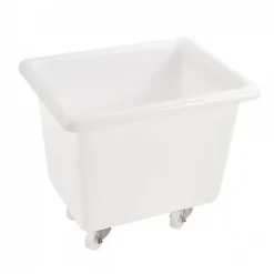 Bac grand volume 100 L - 2 roues fixes, 2 pivotantes avec freins - blanc