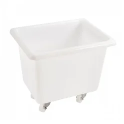 Bac grand volume 100 L - 4 roues pivotantes dont 2 avec freins - blanc