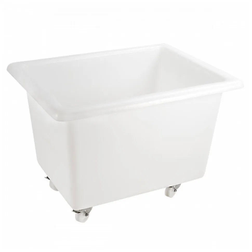 Bac grand volume 170 L - 4 roues pivotantes dont 2 avec freins - blanc