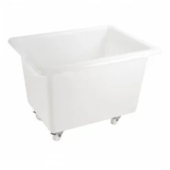 Bac grand volume 220 L - 4 roues pivotantes dont 2 avec freins - blanc