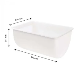 Bac grand volume semi-cylindrique 220 L - Blanc