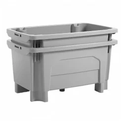 Bac grand volume sur pieds empilable emboîtable 300 L - gris