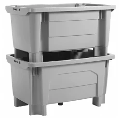 Bac grand volume sur pieds empilable emboîtable 300 L - gris
