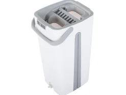 Balai serpillière plat rotatif avec seau essoreur à deux compartiment