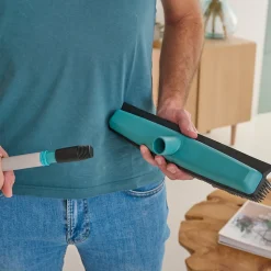 Balai extensible poils doux GoodHome bleu L.1 m x l.7cm