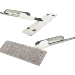 Balai serpillière plat avec pulvérisateur, rotatif + 3 lavette en microfibre