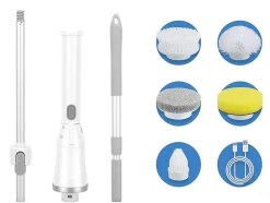 Balai serpillière rotatif électrique avec 6 embouts tornado