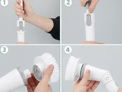 Balai serpillière rotatif électrique avec 6 embouts tornado