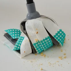 Balai serpillère à franges microfibre et plastique GoodHome blanc et bleu l.8 cm