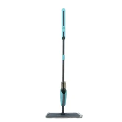 Balai serpillère microfibre avec vaporisateur GoodHome gris et bleu L.124 x l.12 cm