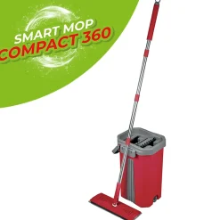 Balai serpillère Smart Mop 360 tête extra large pivotante + Seau 2 compartiments + 2 lingettes microfibre Passat