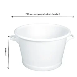 Baquet rond fond renforcé 75 L - blanc
