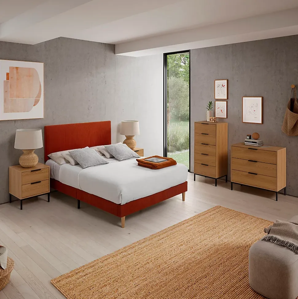 Base rembourrée Bari 90x190 cm Rouge