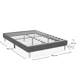 Base rembourrée Bari 140x190 cm Vert