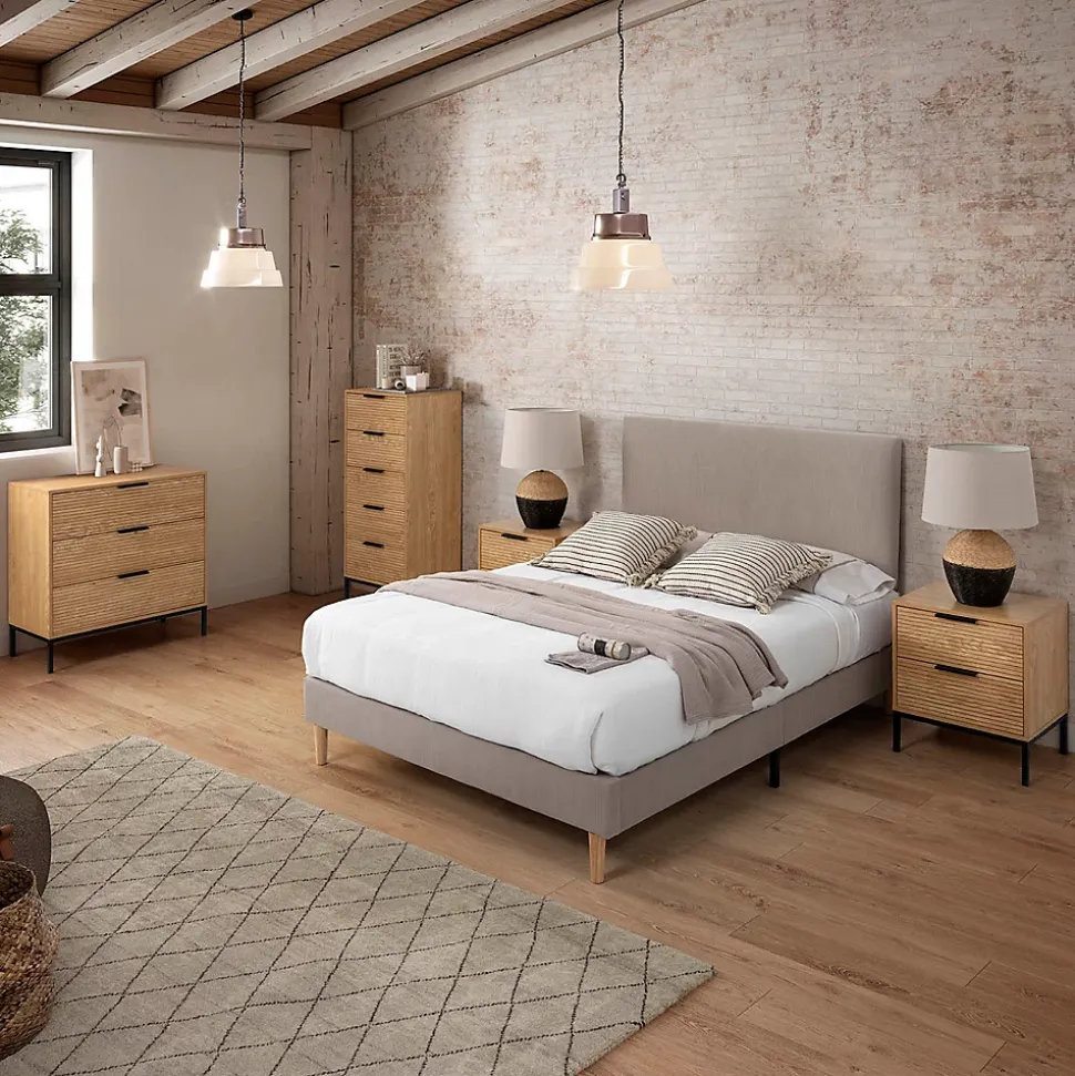 Base rembourrée Bari 140x190 cm Gris