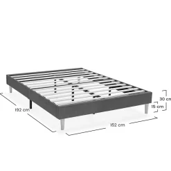 Base rembourrée Bari 150x190 cm Rouge
