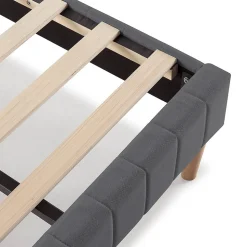 Base rembourrée Eris 150x190 cm Gris foncé