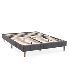 Base rembourrée Eris 160x200 cm Gris foncé