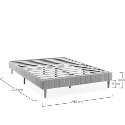 Base rembourrée Eris 160x200 cm Gris foncé