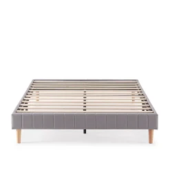Base rembourrée Eris 160x200 cm Gris clair