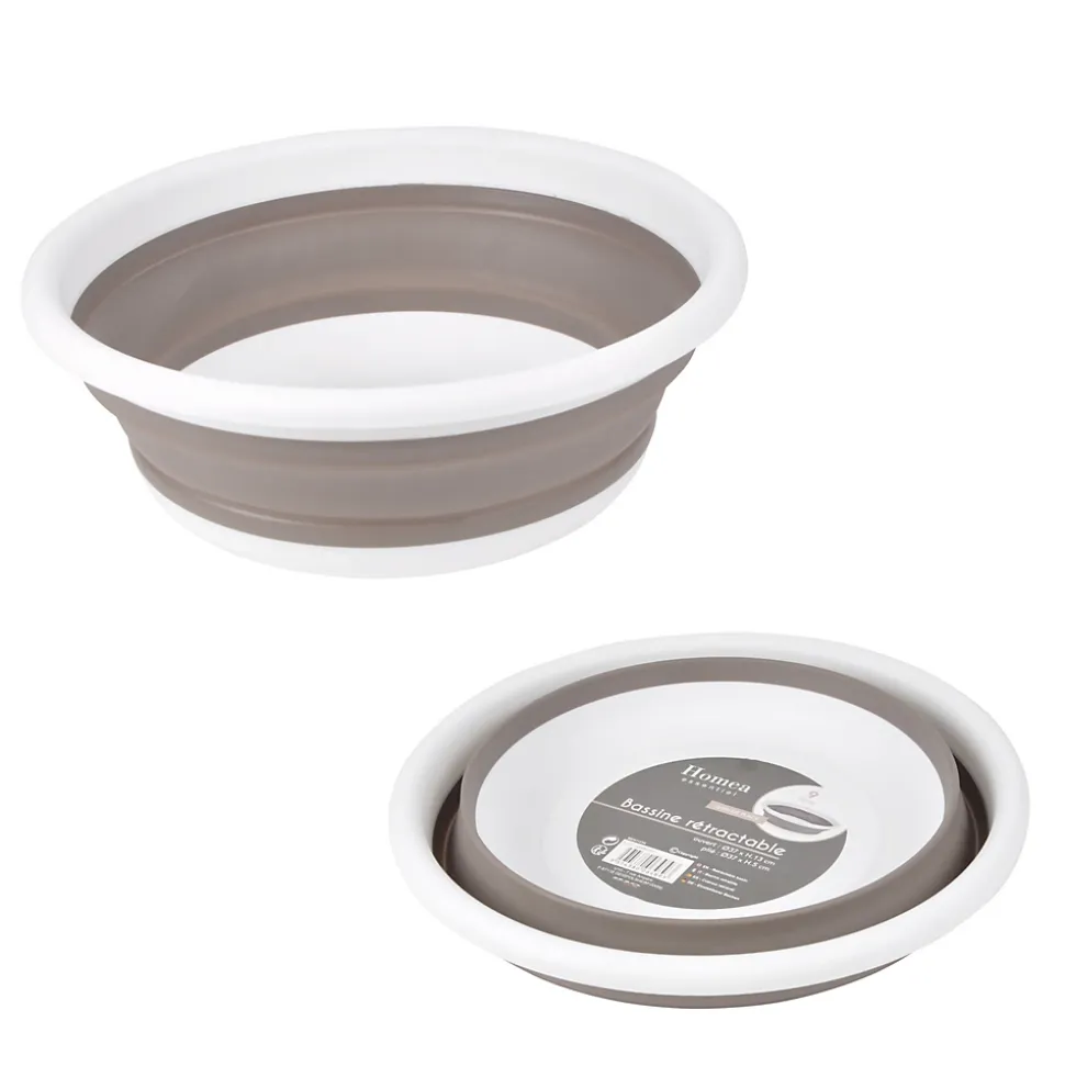 Bassine cuvette retractable taupe