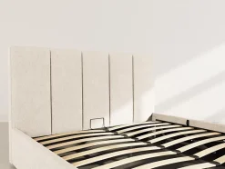 Beanie - lit coffre - 160x200 cm - en velours - sommier inclus - Best Mobilier