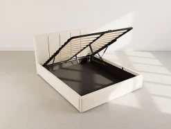 Beanie - lit coffre - 160x200 cm - en velours - sommier inclus - Best Mobilier