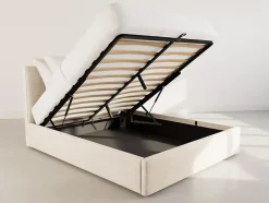 Beanie - lit coffre - 160x200 cm - en velours - sommier inclus - Best Mobilier