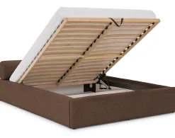 Billy - lit coffre - 140x190 cm - en tissu texturé - sommier inclus - Lisa Design