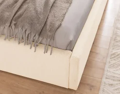 Billy - lit coffre - 140x190 cm - en tissu texturé - sommier inclus - Lisa Design