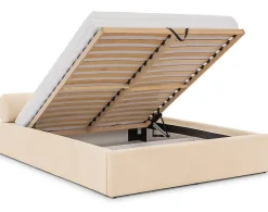 Billy - lit coffre - 140x190 cm - en tissu texturé - sommier inclus - Lisa Design