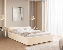 Billy - lit coffre - 140x190 cm - en tissu texturé - sommier inclus - Lisa Design