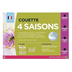 BLANREVE Couette 4 saisons - 140 x 200 cm - Blanc