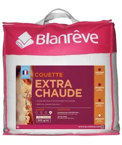 BLANREVE Couette extra chaude en microfibre - 240 x 260 cm - Blanc