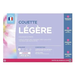 BLANREVE Couette légere en microfibre - 240 x 260 cm - Blanc